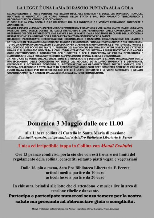 Banchetti repessin, autoproduzioni e Asta pro Biblioteca Libertaria F.Ferrer