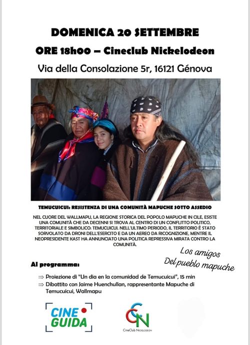 Temucuicui e la resistenza Mapuche: appuntamento a Genova con Jaime Huenchullán 