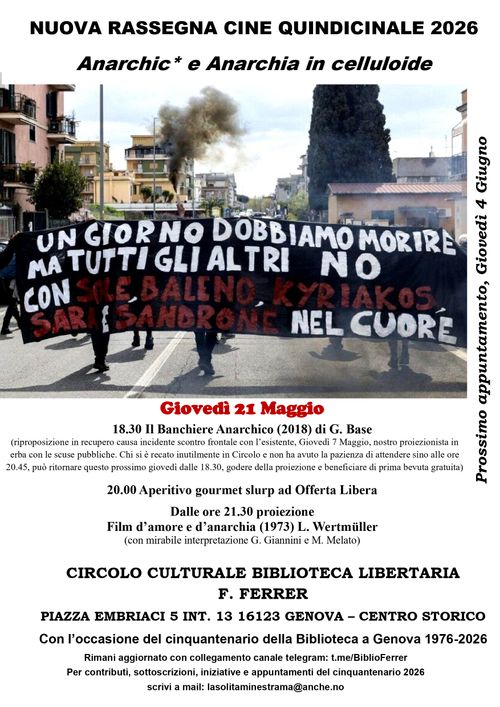 Nuova CineRassegna 2026 - Anarchic* e anarchia in celluloide