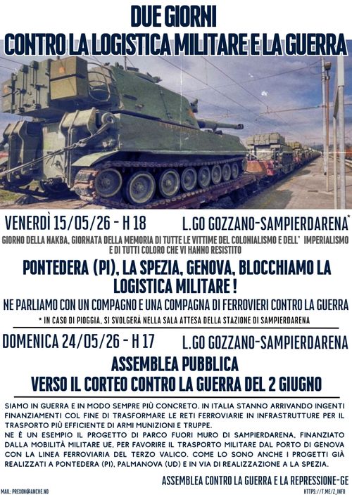Due giorni contro la logistica di guerra