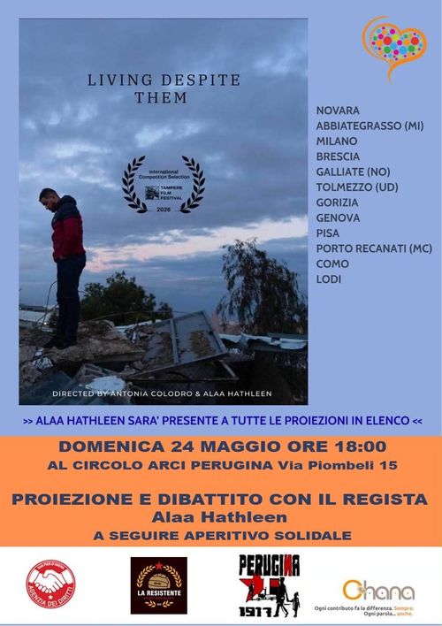 Proiezione del cortometraggio "Living Despite Them"
Locandina dell'evento