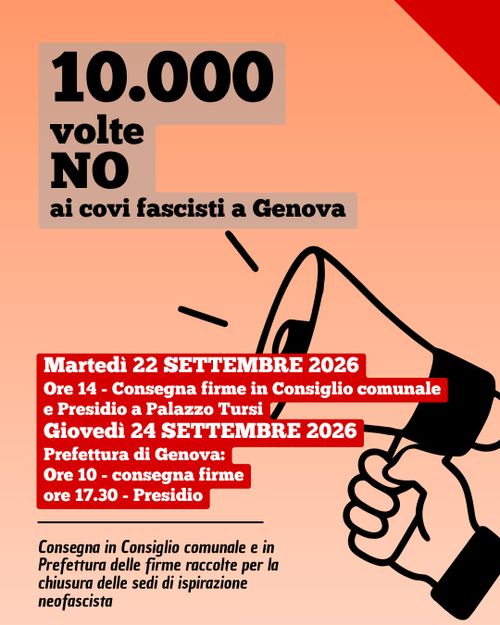 Consegna firme petizione chiusura covi fascisti