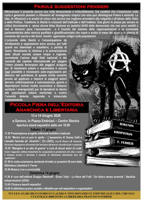 Piccola Fiera  dell'Editoria Anarchica e Libertaria