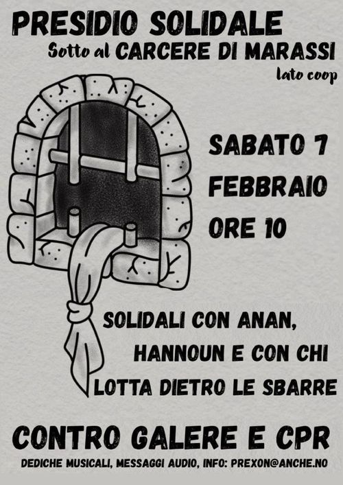 Presidio solidale sotto al carcere di Marassi